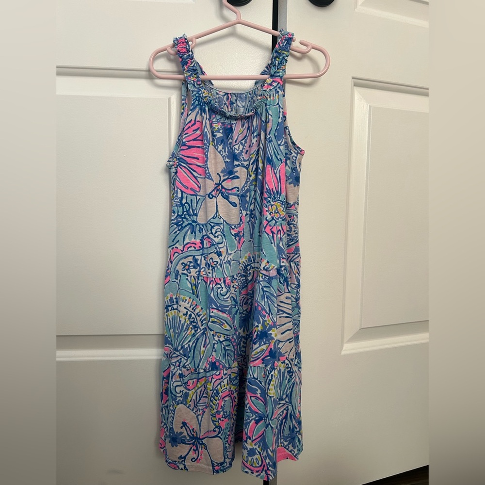 Lilly Pulitzer Kids Dress with Blue and Pink Floral Pattern